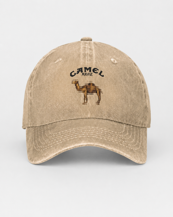 Vintage Style Faded Camel Trucker Hat