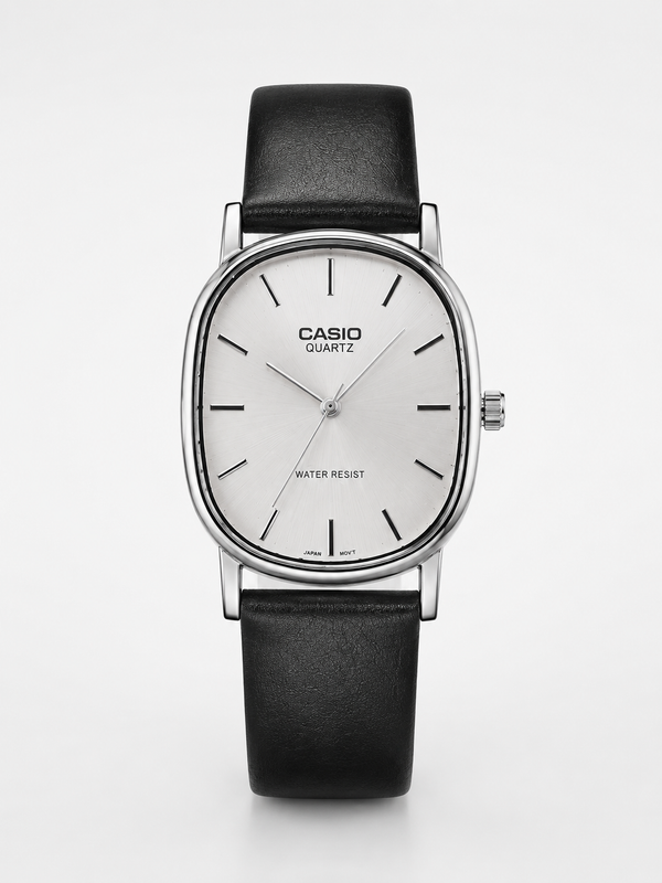 Casio Quartz Square Case – Leather Strap.