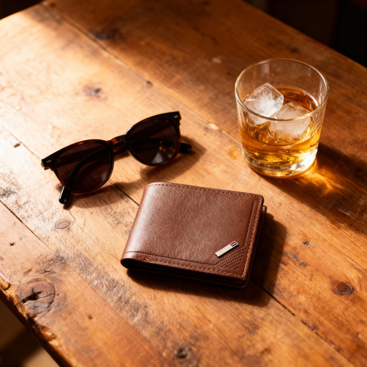 Men's Matte PU Leather Bifold Wallet – Vintage Multi-Compartment Model