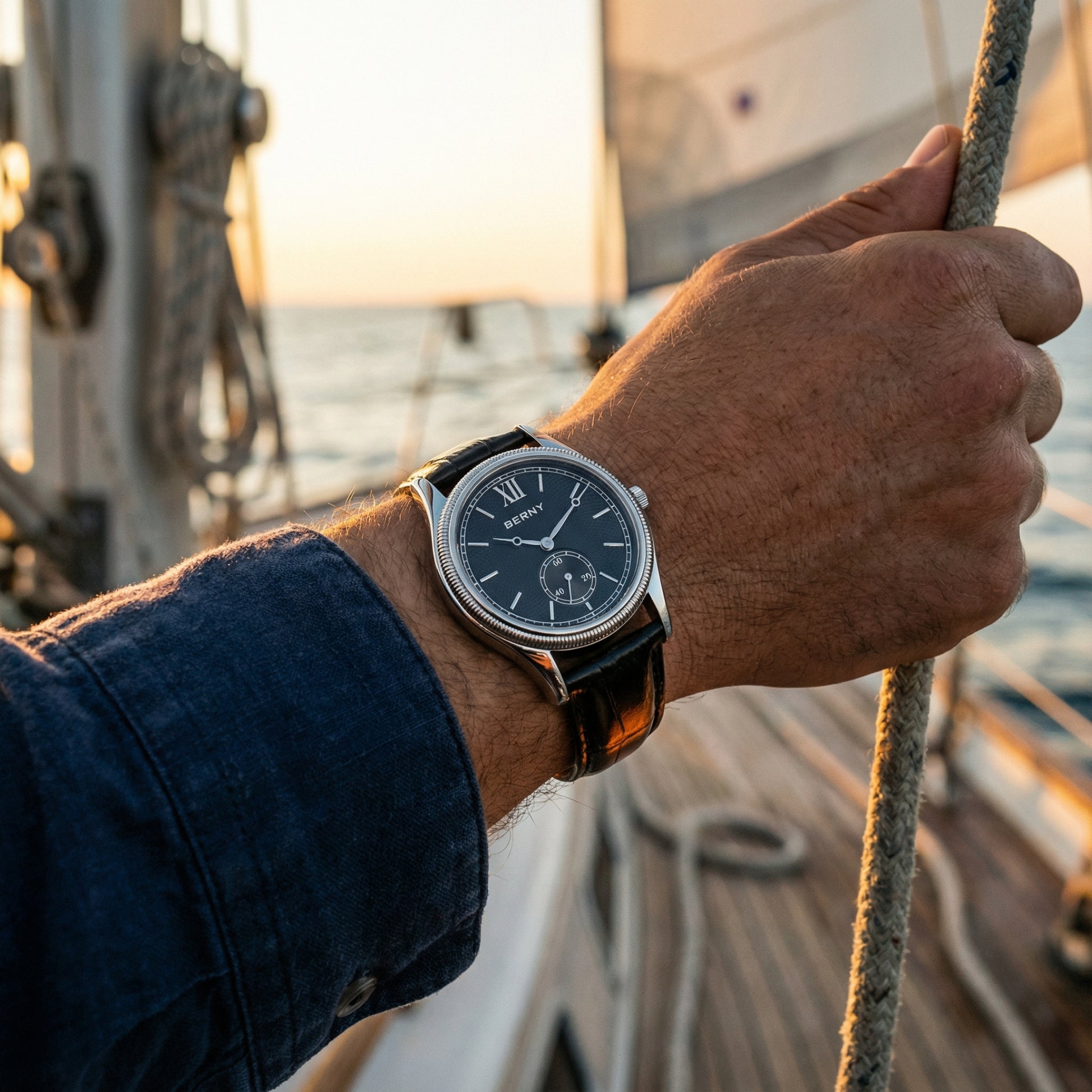 Vittorio Slim Dress Watch For Men – Classic 36mm Quartz with Leather Strap