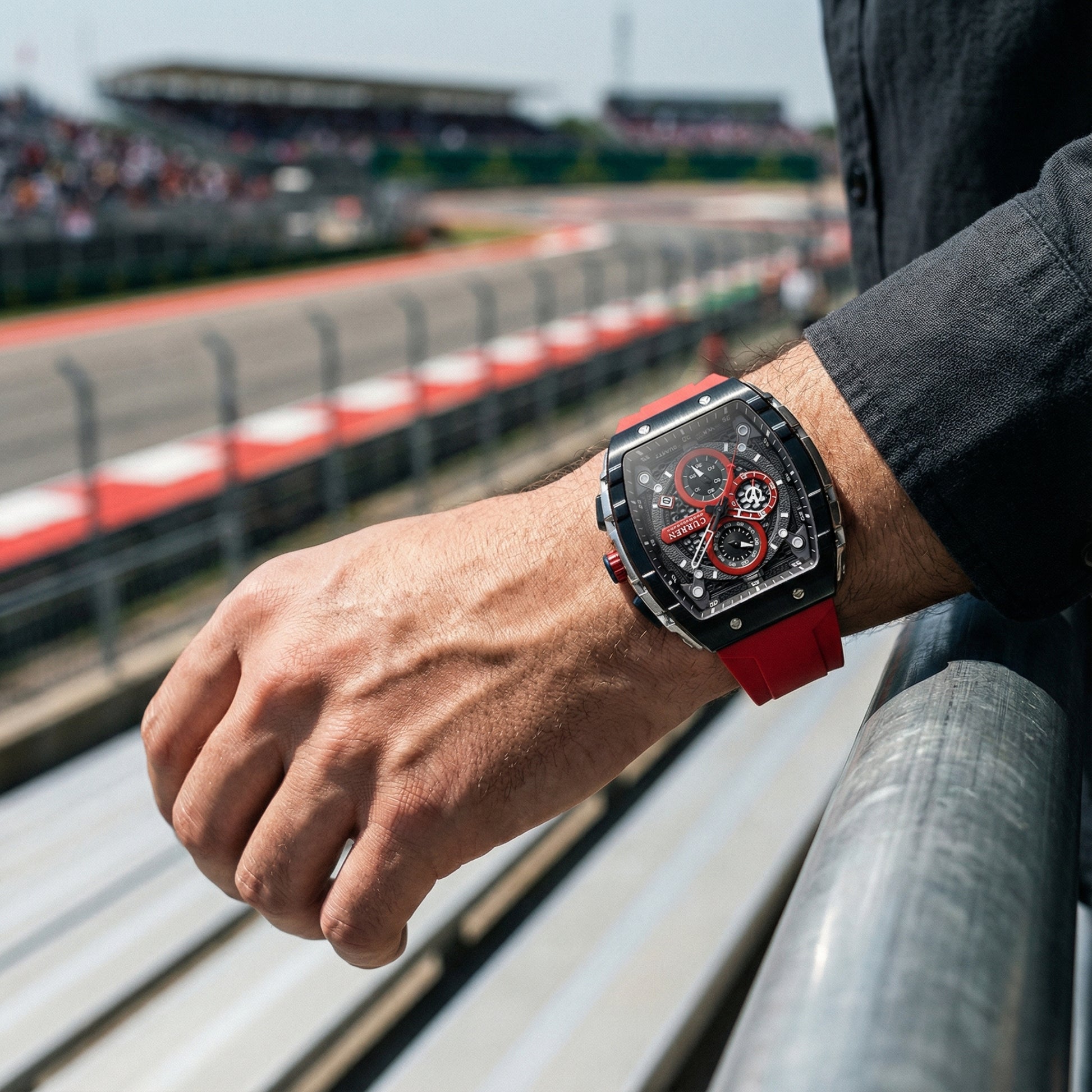 CURREN Men's Square Chronograph Watch Waterproof