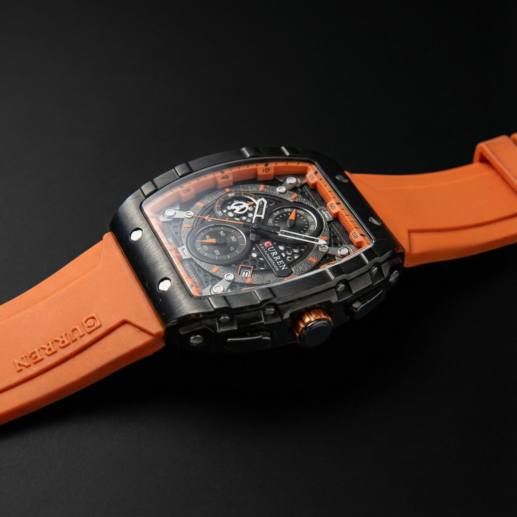 CURREN Men's Square Chronograph Watch Waterproof