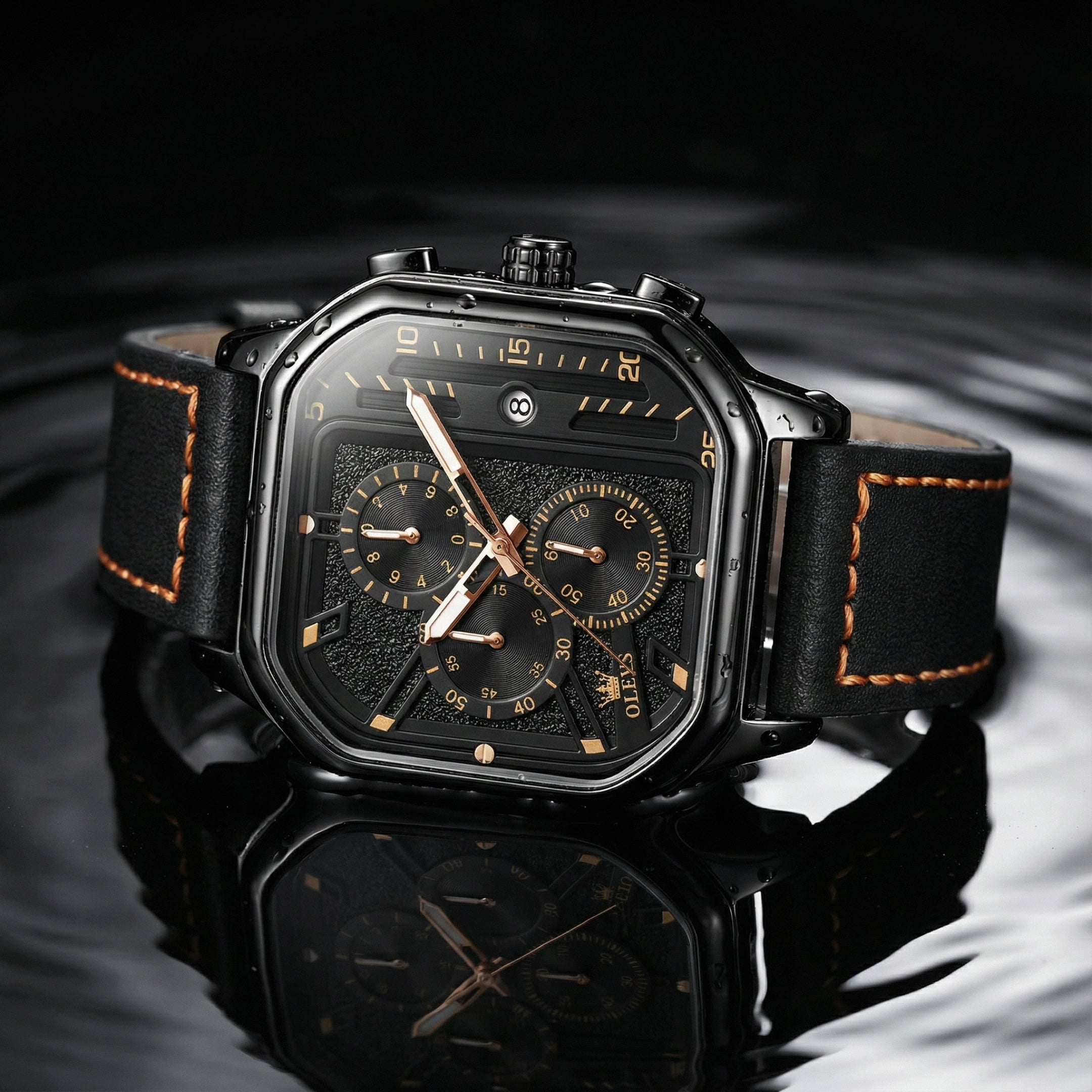 OLEVS Men's Square Chronograph Watch