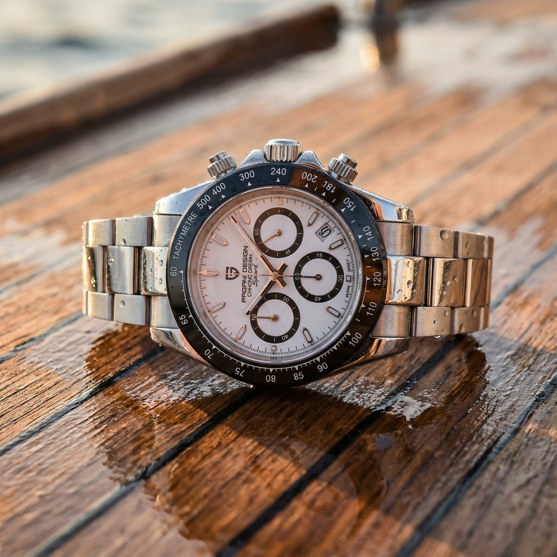 POEDAGAR Men's Chronograph Watch Waterproof Steel