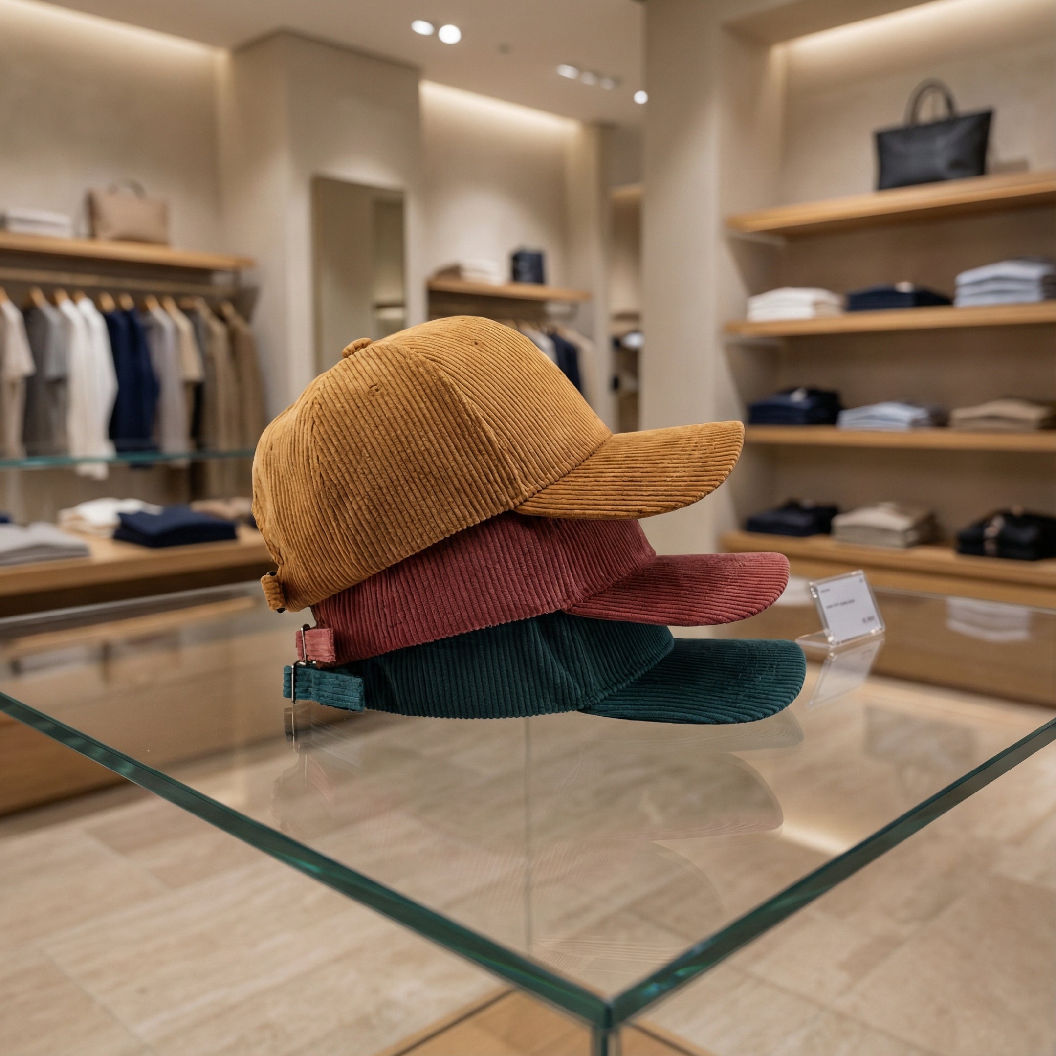 Boné de Beisebol Unissex de Veludo Cotelê com Fecho Snapback