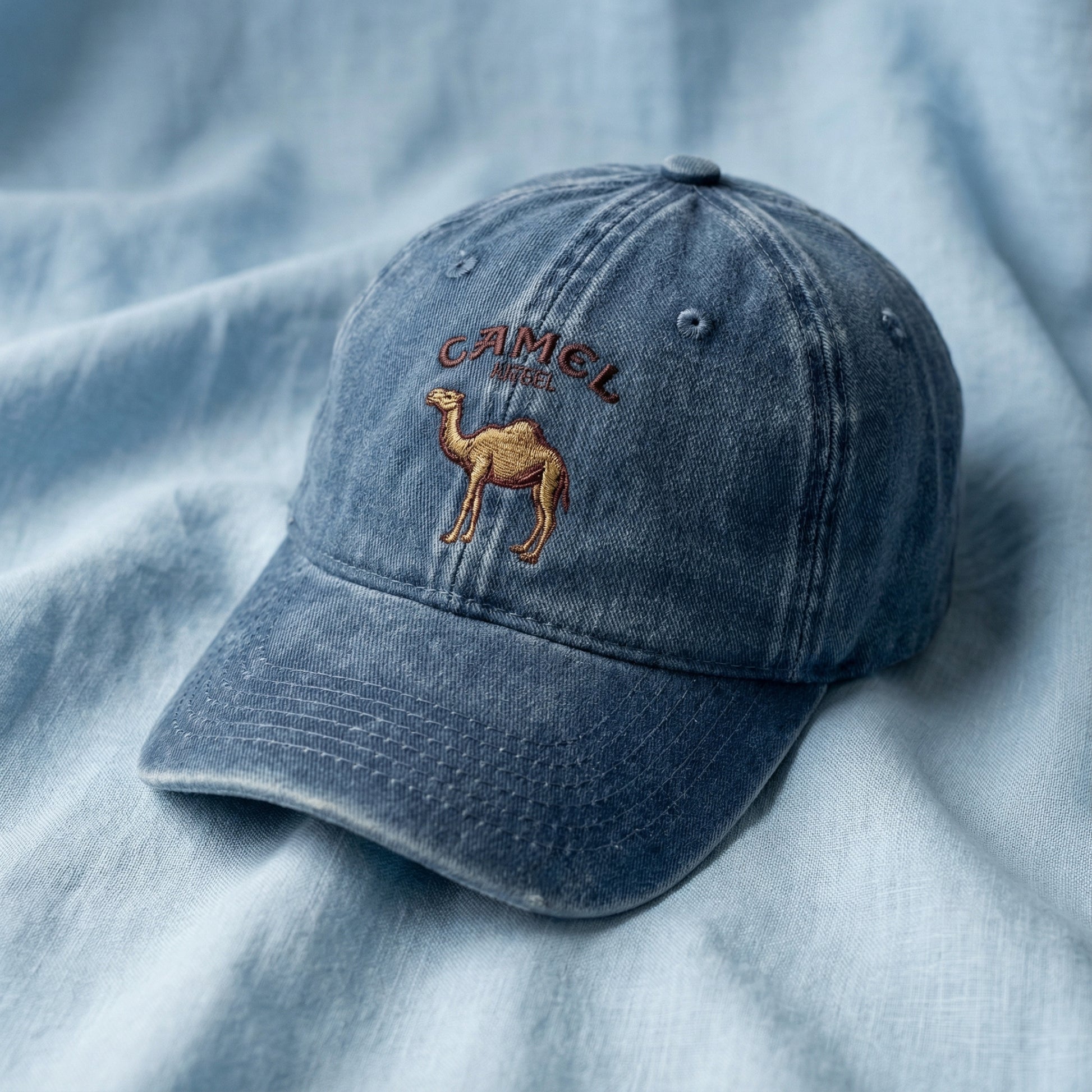 Camel Trucker Hat Distressed Vintage Cap