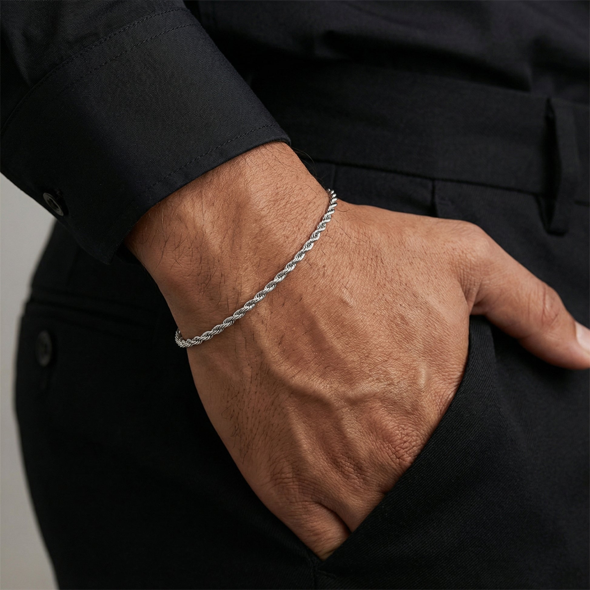 Men's Classic Silver Chain Bracelet – Sterling Silver Link