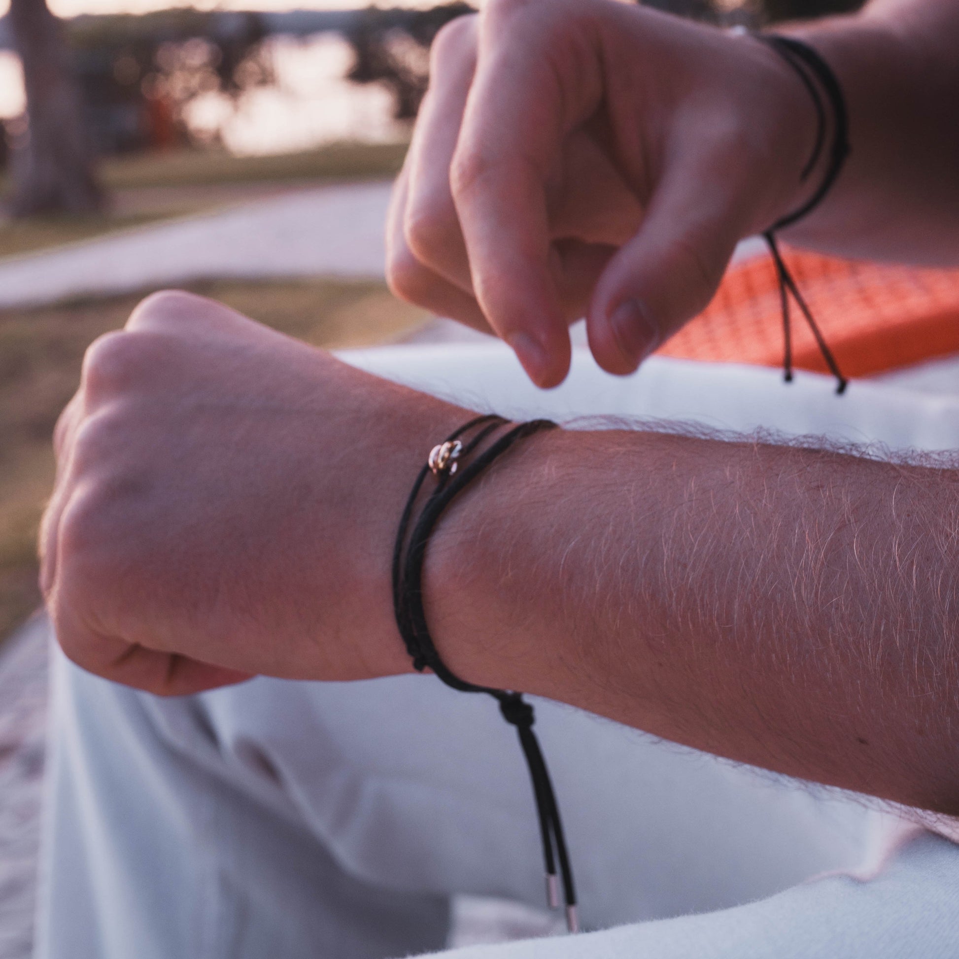 Liora Minimalist Black Cord Bracelet for Men - Simple Adjustable Rope Jewellery