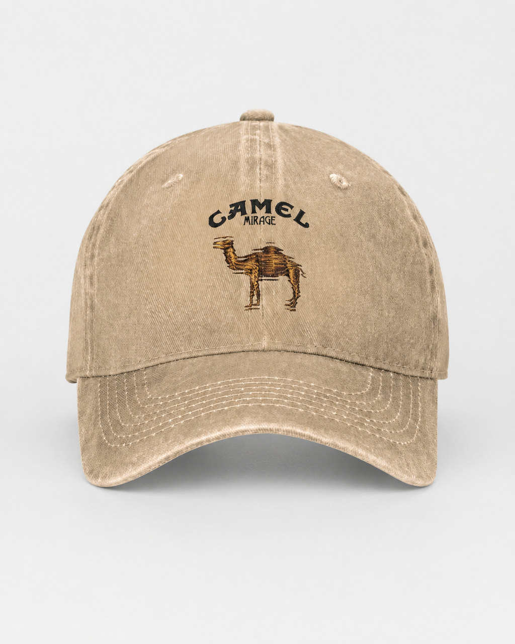 Boné Trucker Camel Desbotado Estilo Vintage