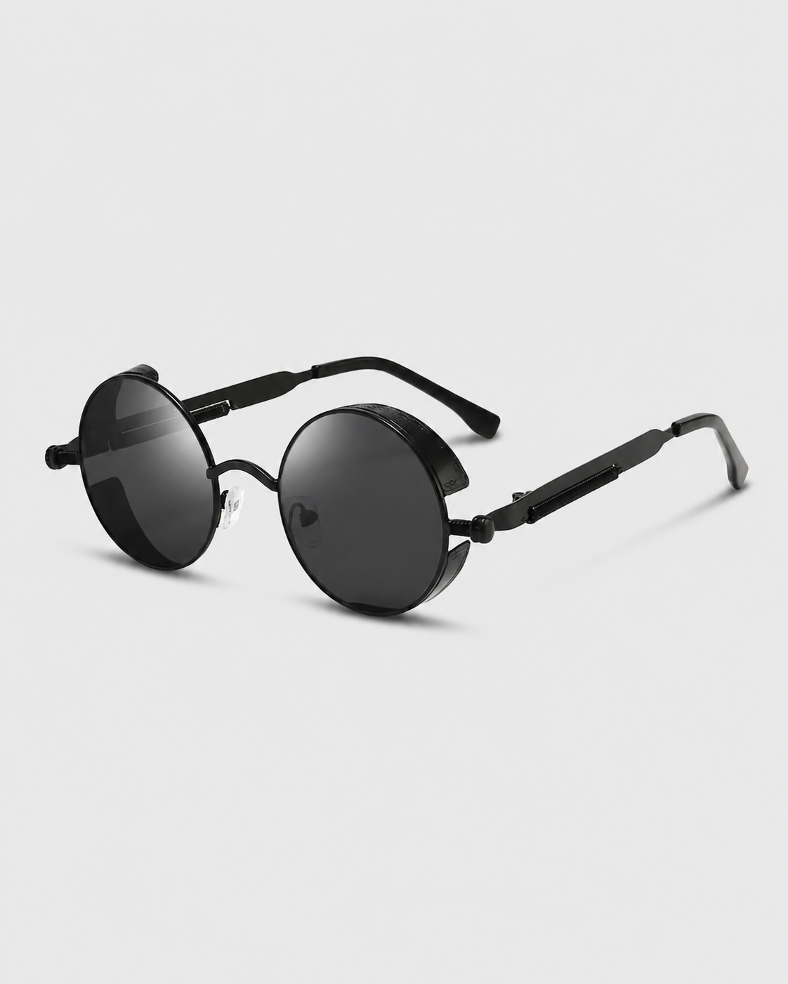 Óculos de Sol Redondo Moderno Masculino – Armação Preta Fosca