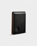 Men's Slim Carbon Fiber Wallet with RFID Protection – Black and Orange