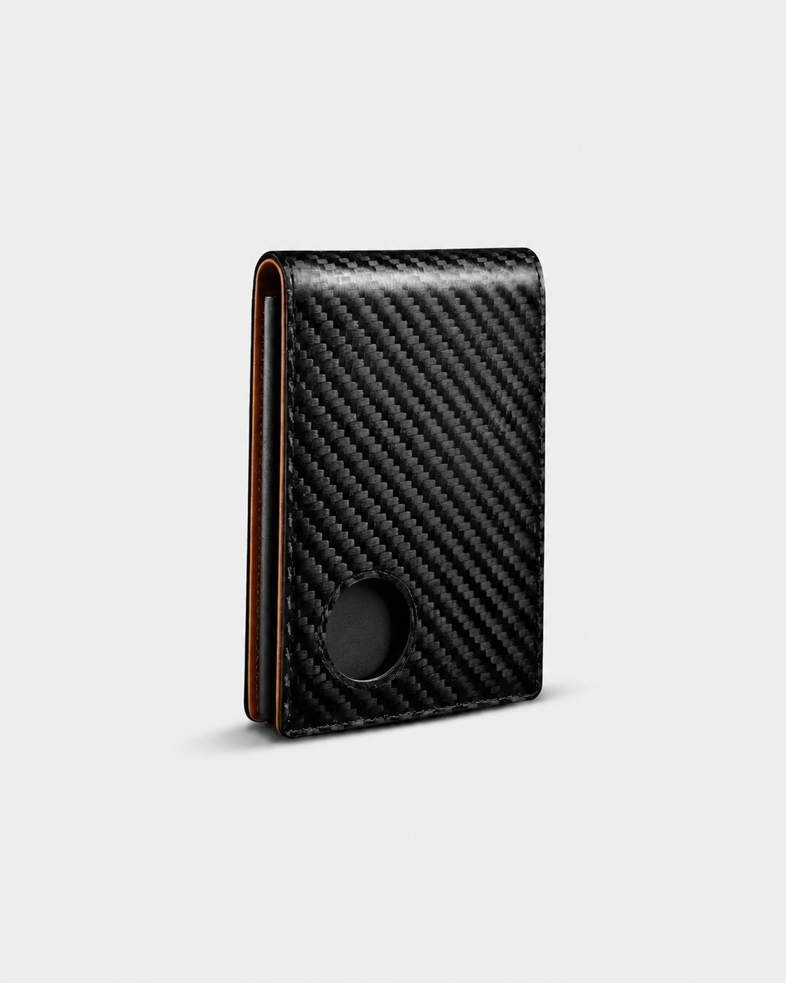 Men's Slim Carbon Fiber Wallet with RFID Protection – Black and Orange