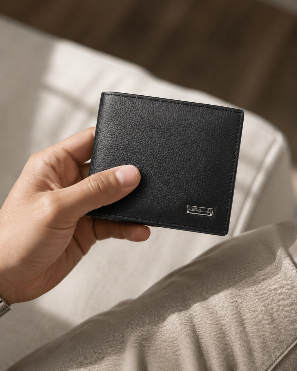 Men's Genuine Leather Wallet – Real Bovine Leather, Short Style