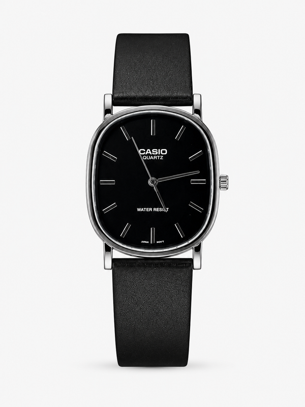 Casio Quartz Square Case – Leather Strap.