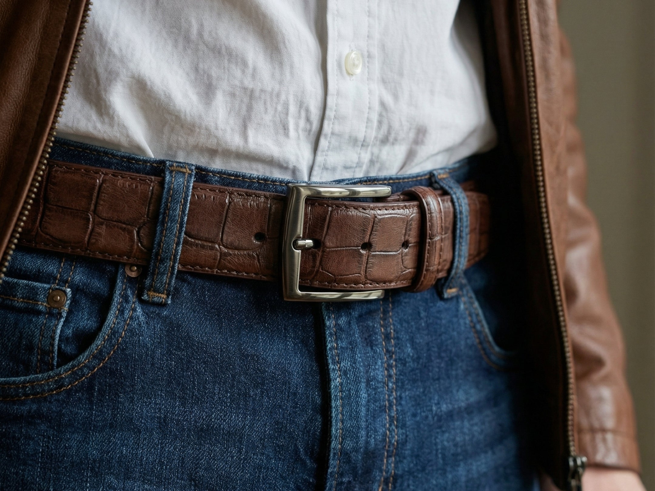 Understated elegance with a strong presence. Crafted from high-quality leather, this belt is ideal for both formal and elevated casual looks.