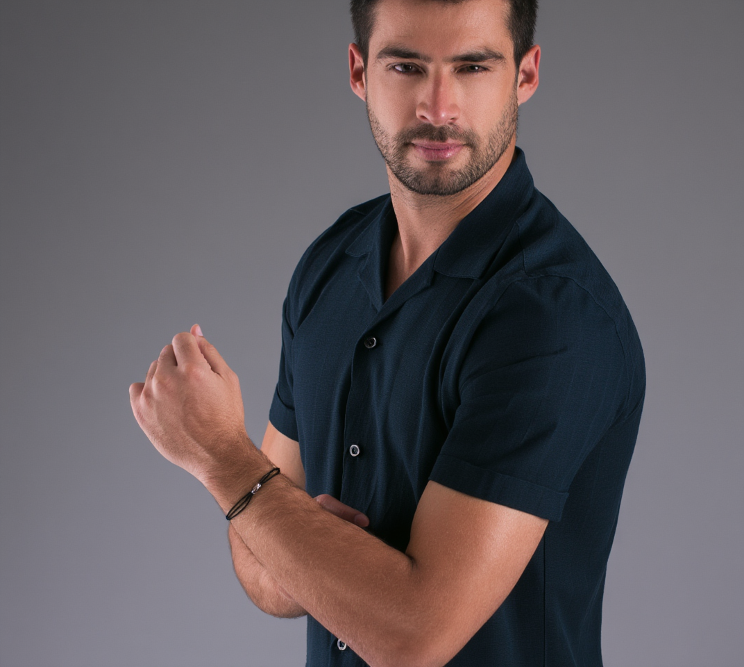 Liora Minimalist Black Cord Bracelet for Men - Simple Adjustable Rope Jewellery