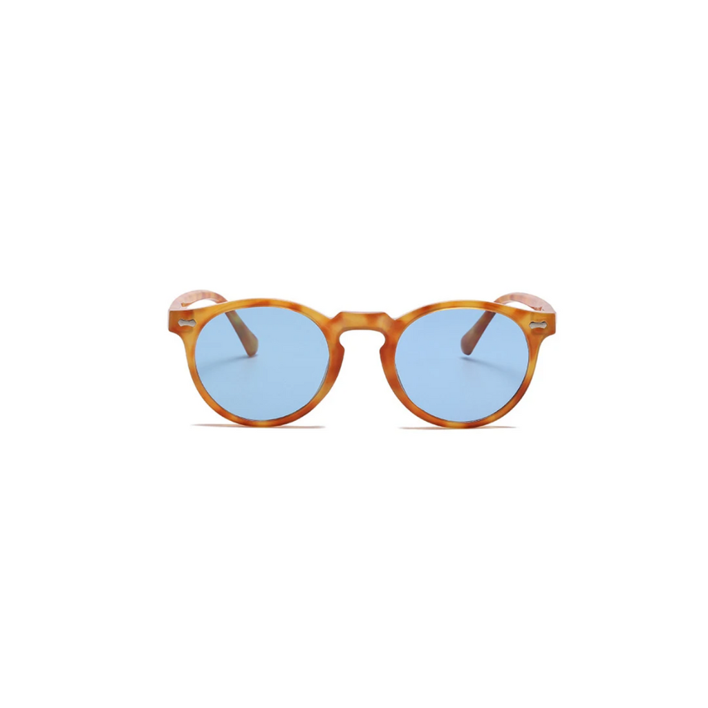 Mahomes Classic Round Polarised Sunglasses - Gold Metal Frame for Men