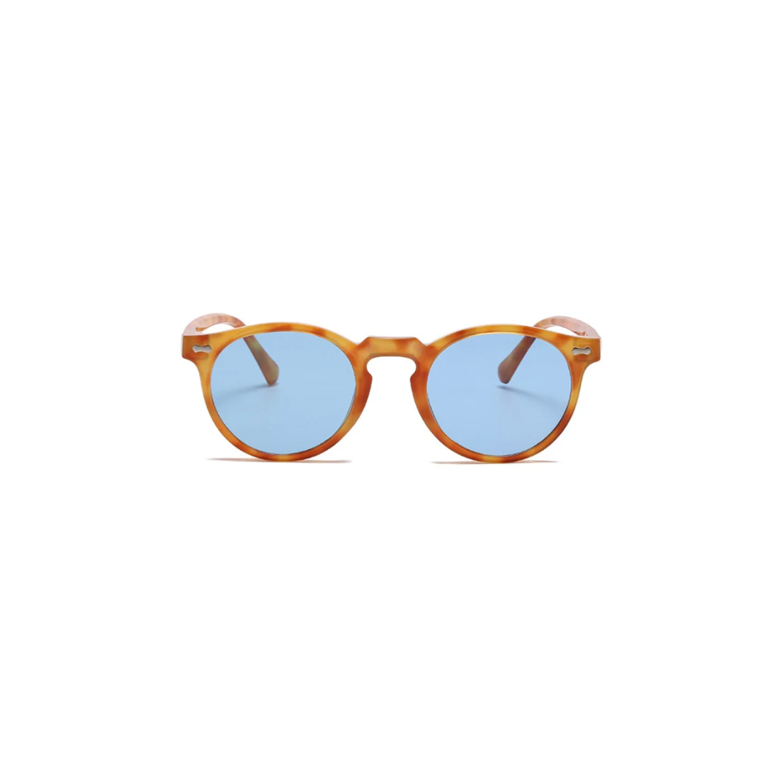 Mahomes Classic Round Polarised Sunglasses - Gold Metal Frame for Men