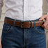 Indulge in the comfort of high-quality leather with this belt. Its robust buckle not only ensures a perfect fit but also serves as an iconic accessory, ideal for the man who appreciates style and functionality.