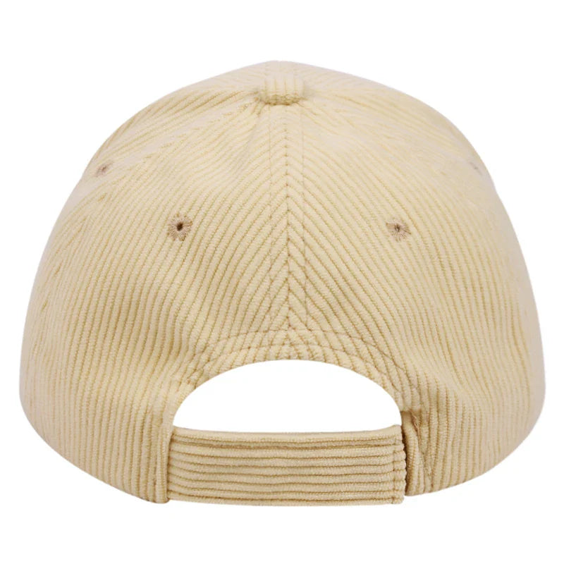Vintage 1920 Retro Style Corduroy Baseball Cap for Men - Cream Colour Dad Hat