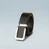 This black belt, made from refined leather, combines a modern design with the versatility needed for any occasion. Its minimalist metal buckle adds a touch of sophistication.