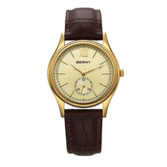 Vittorio Slim Dress Watch for Men - Classic 36mm Quartz with Black Leather Strap