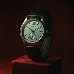 Vittorio Slim Dress Watch for Men - Classic 36mm Quartz with Black Leather Strap