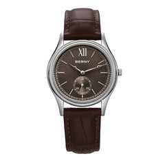 Vittorio Slim Dress Watch for Men - Classic 36mm Quartz with Black Leather Strap