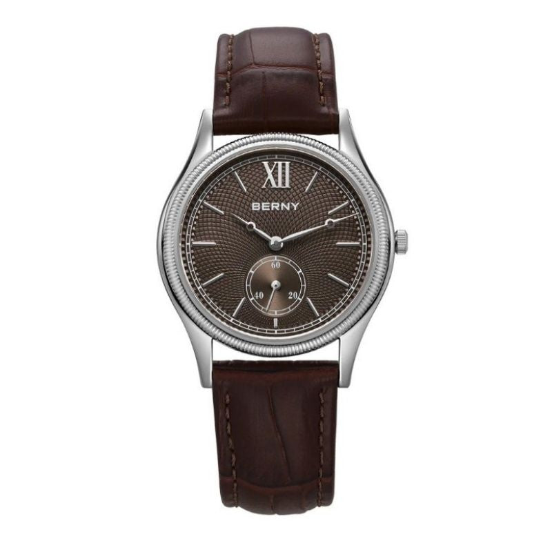 Vittorio Slim Dress Watch for Men - Classic 36mm Quartz with Black Leather Strap