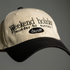 Weekend Holiday Embroidered Two-Tone Baseball Cap - Cream Crown, Black Peak Casual Hat