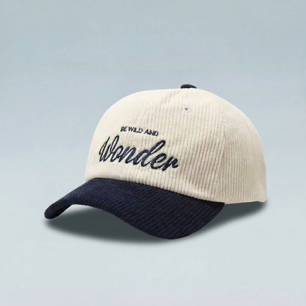 Wonder Textured Cap – Casual and Charming, For those who value effortless sophistication, this cap offers a modern touch to any casual outfit. Harmonizing neutral tones with a charming message, it’s the ideal choice for beach days or summer city strolls.