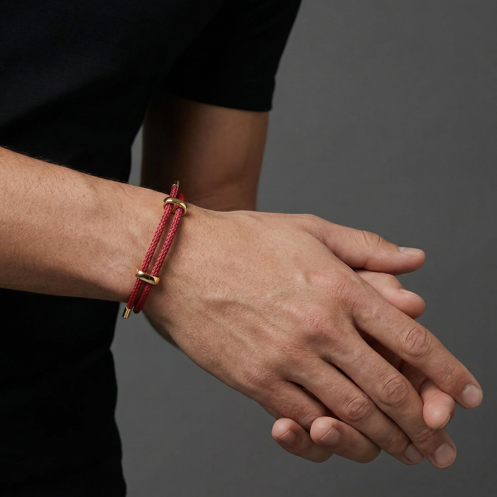 Vénir Men’s Rope Bracelet – Red Adjustable Design
