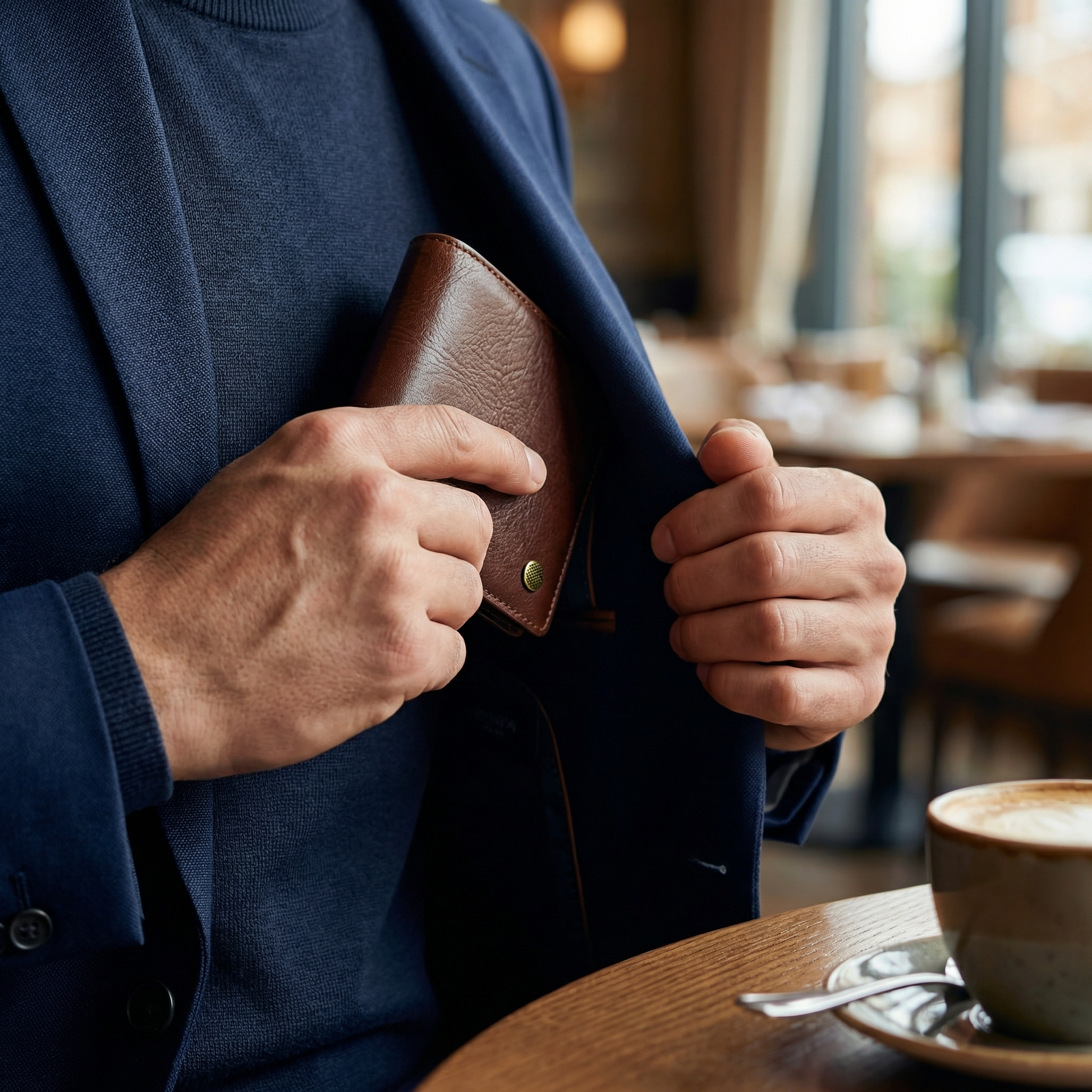 Men’s Premium Leather Wallet – Brown Classic Fold