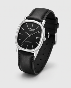 Relógio Casio Quartz Masculino – Pulseira de Couro Preta, Resistente à Água