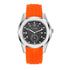 Aquattico Mens 42mm Sport Watch - Durable Orange Rubber Strap, Water Resistant